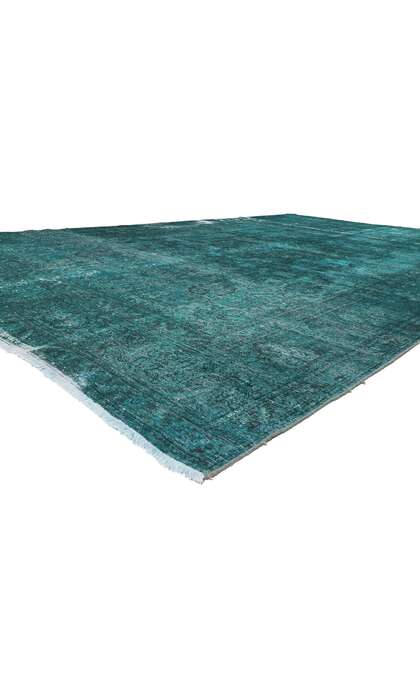 11 x 17 Vintage Persian Teal Overdyed Rug 78584