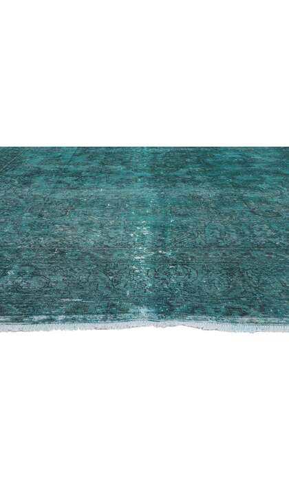 11 x 17 Vintage Persian Teal Overdyed Rug 78584