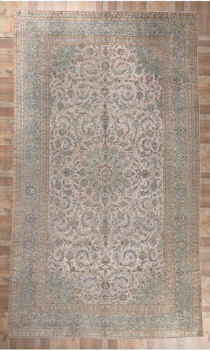 11 x 19 Vintage Persian Kashan Rug 78589