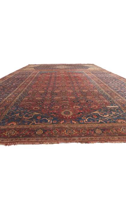 12 x 20 Antique Persian Bijar Triclinium Rug 78569