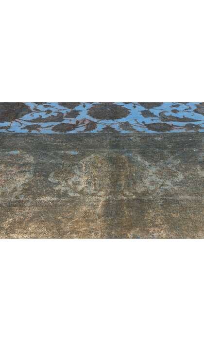 13 x 19 Vintage Persian Blue Overdyed Rug 78579