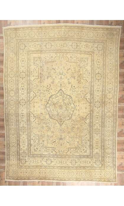 14 x 19 Vintage Persian Tabriz Rug 78595