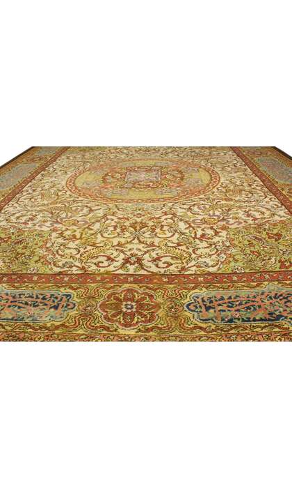 15 x 36 Antique Austrian Savonnerie Rug Oversized 72342
