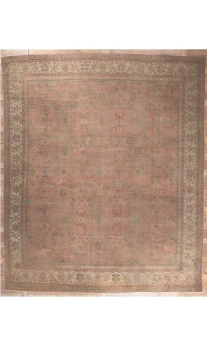 16 x 19 Antique Turkish Pink Oushak Rug 77746