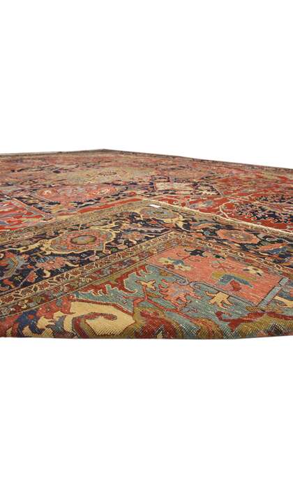 16 x 22 Antique Persian Serapi Rug 74044