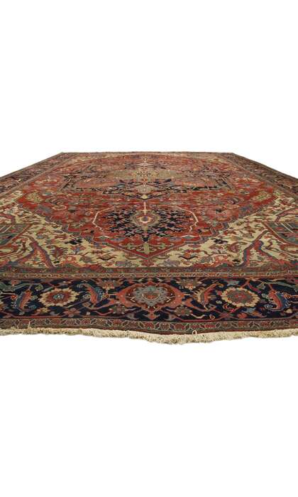 16 x 22 Antique Persian Serapi Rug 74044