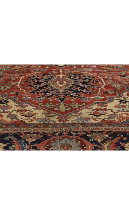 16 x 22 Antique Persian Serapi Rug 74044