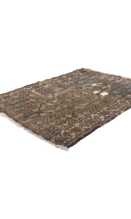 3 x 4 Distressed Antique Persian Hamadan Rugg 78581