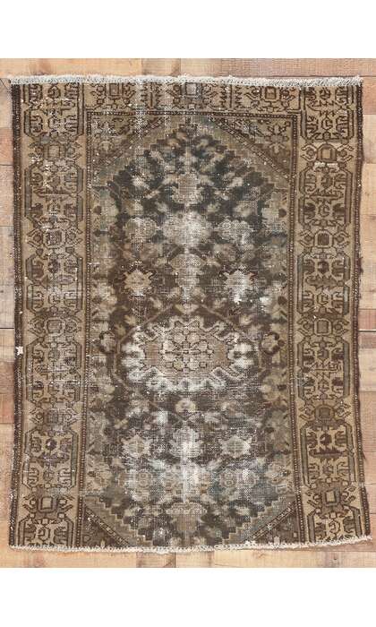 3 x 4 Distressed Antique Persian Hamadan Rug 78577