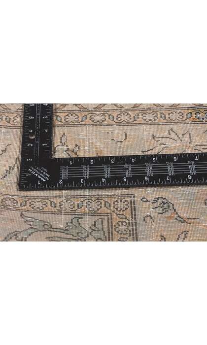 3 x 5 Distressed Vintage Persian Kashan Rug 78574