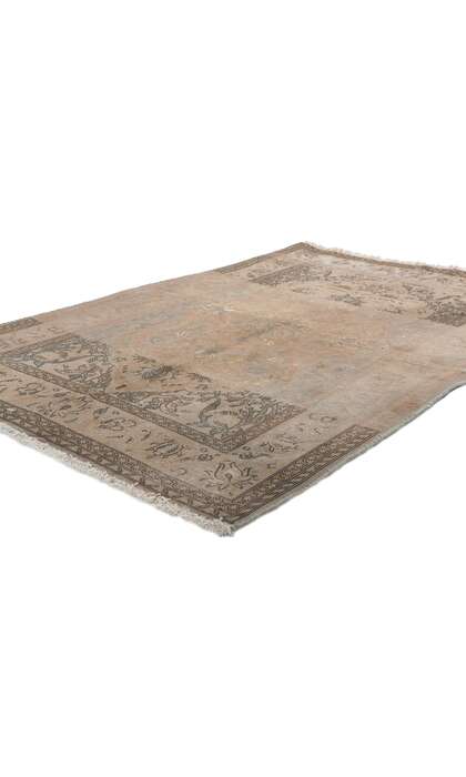 3 x 5 Distressed Vintage Persian Kashan Rug 78574