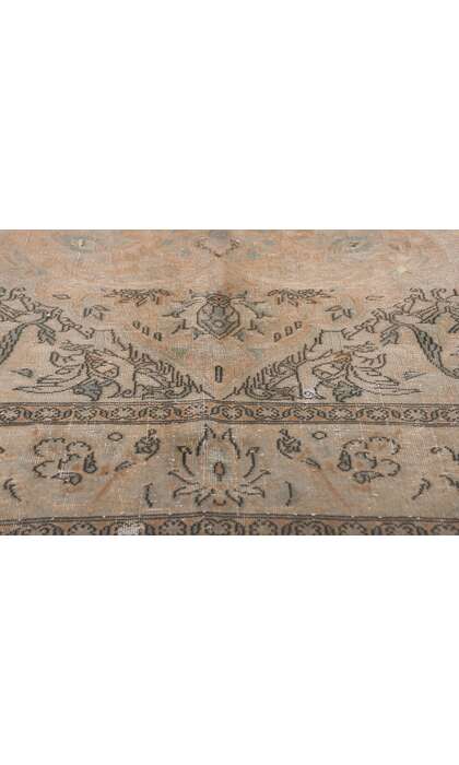 3 x 5 Distressed Vintage Persian Kashan Rug 78574