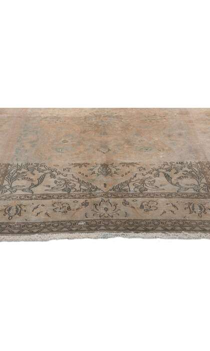 3 x 5 Distressed Vintage Persian Kashan Rug 78574