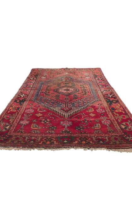4 x 7 Antique Red Persian Hamadan Rug 21692