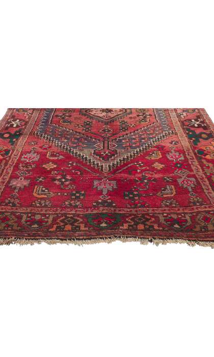 4 x 7 Antique Red Persian Hamadan Rug 21692