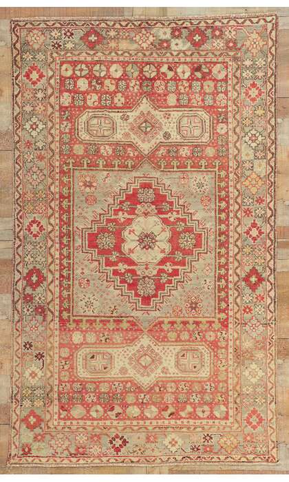 4 x 7 Vintage Turkish Oushak Rug 50654