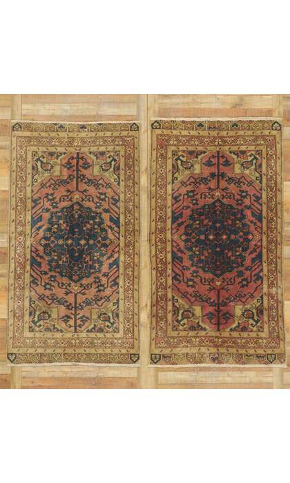 4 x 8 Matching Pair of Vintage Turkish Rugs 51211