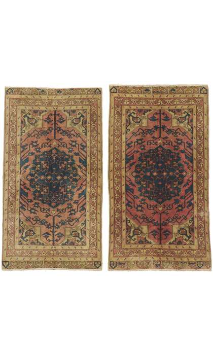 4 x 8 Matching Pair of Vintage Turkish Rugs 51211