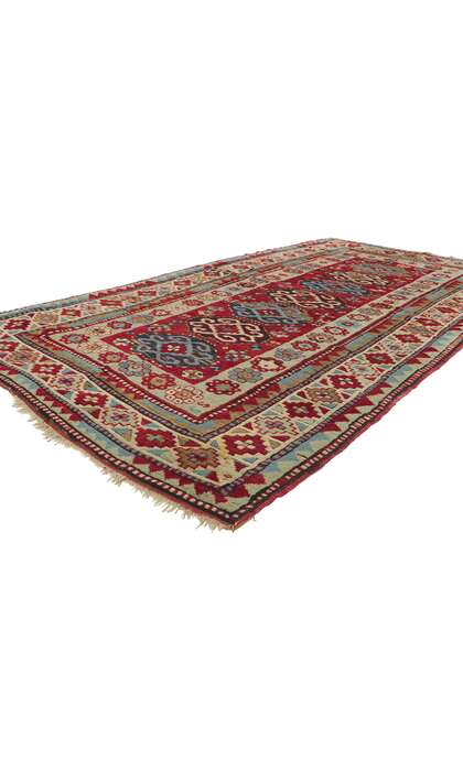 4 x 9 Antique Caucasian Kazak Rug 74292