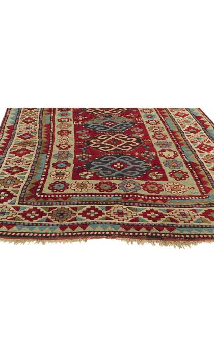 4 x 9 Antique Caucasian Kazak Rug 74292