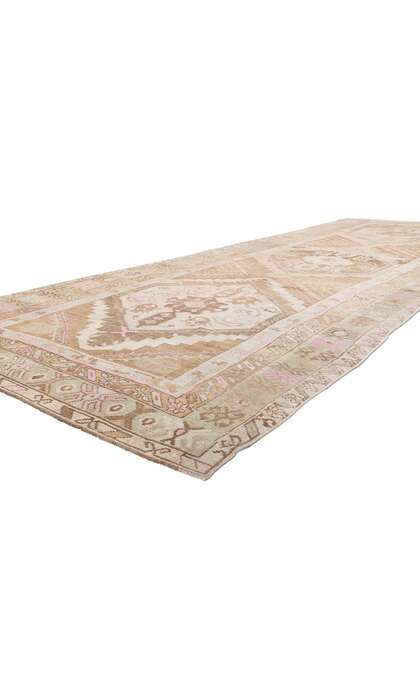 5 x 15 Earth-Tone Vintage Oushak Rug 53708