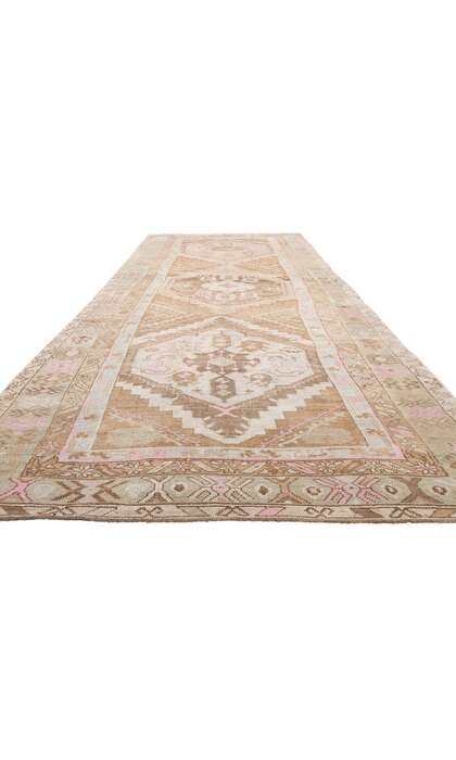 5 x 15 Earth-Tone Vintage Oushak Rug 53708