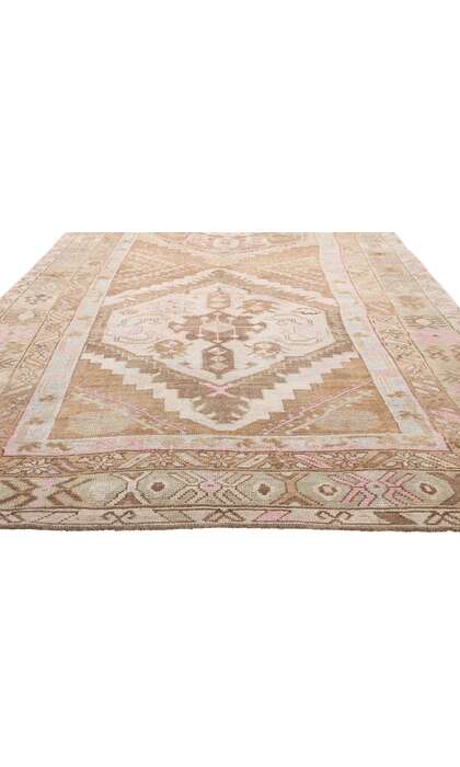 5 x 15 Earth-Tone Vintage Oushak Rug 53708