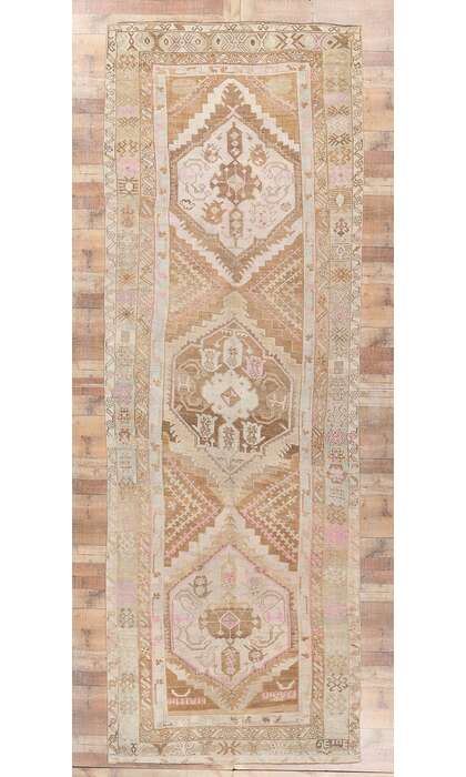 5 x 15 Earth-Tone Vintage Oushak Rug 53708