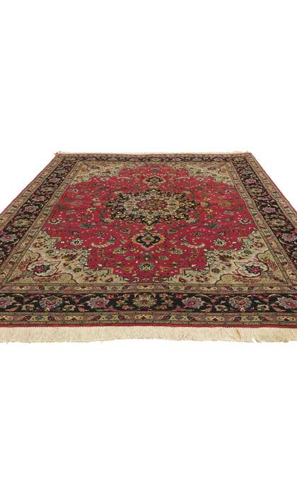 5 x 7 Vintage Persian Silk Tabriz Rug 74399