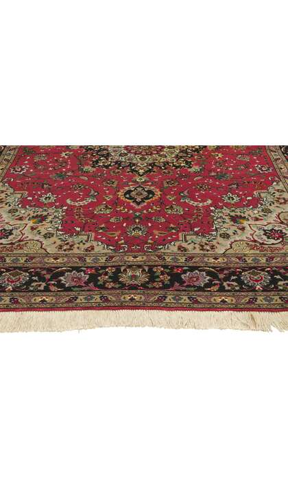 5 x 7 Vintage Persian Silk Tabriz Rug 74399
