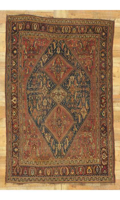 5 x 8 Antique Persian Qashqai Rug 21696