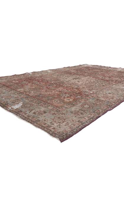 6 x 10 Distressed Antique Persian Tabriz Rug 78599
