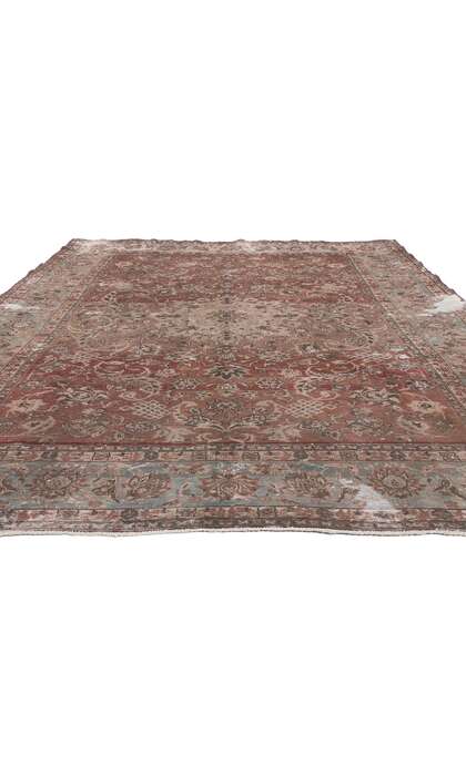 6 x 10 Distressed Antique Persian Tabriz Rug 78599