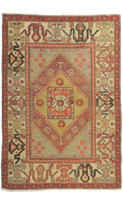 6 x 8 Vintage Turkish Oushak Rug 51651