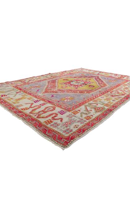 6 x 8 Vintage Turkish Colorful Oushak Rug 51782