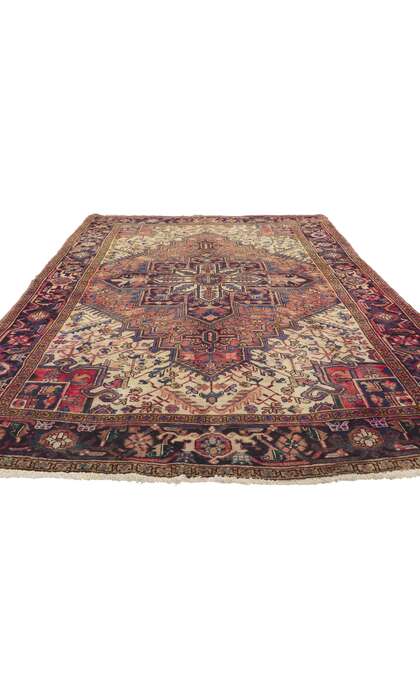 6 x 9 Vintage Persian Heriz Rug 75557