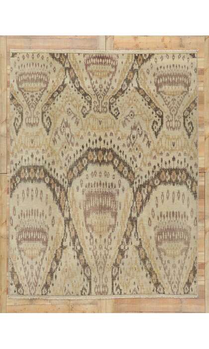 8 x 10 Earth-Tone Ikat Rug 30046