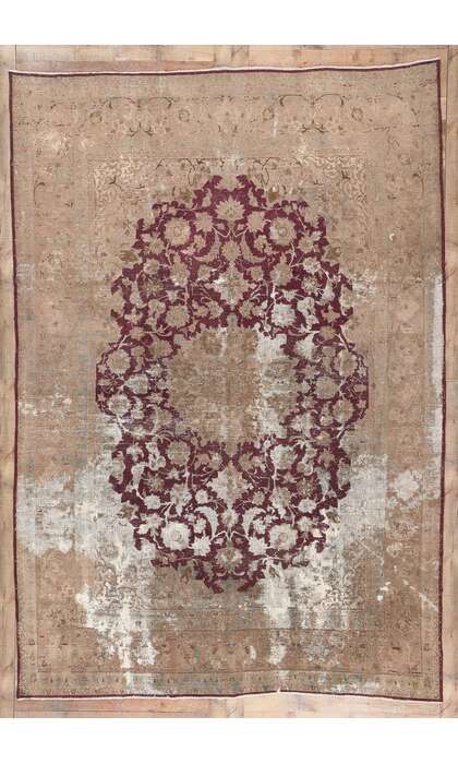 8 x 12 Vintage Persian Kashan Rug 78594