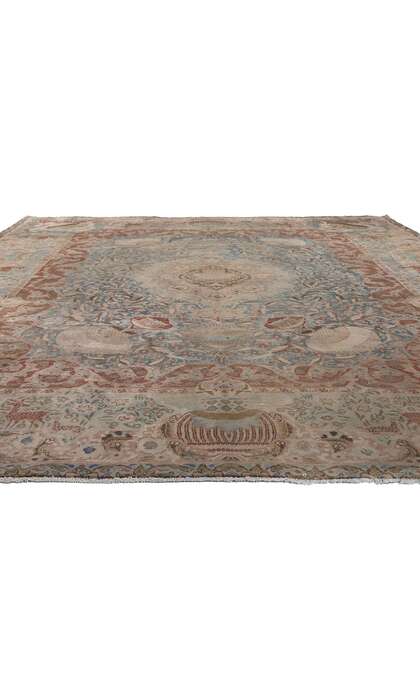 9 x 11 Vintage Persian Kashan Kashmar Rug 78586