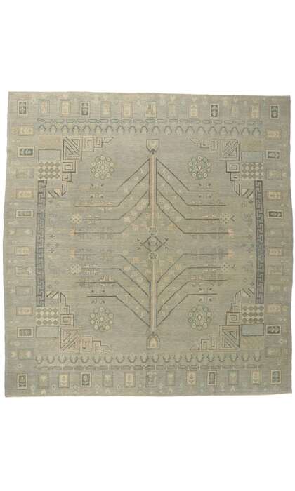 10 x 10 Modern Gray Turkish Oushak Rug 53800