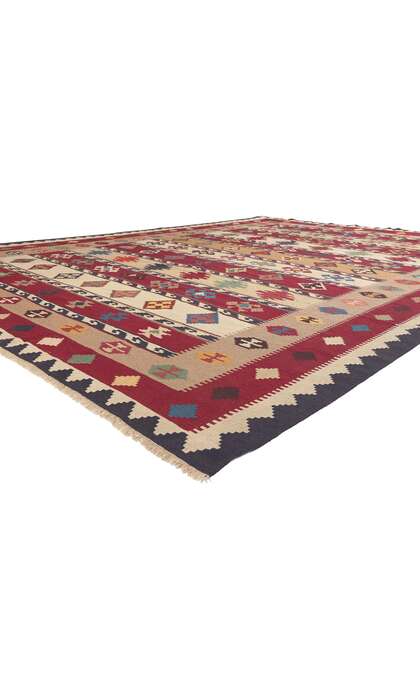 10 x 13 Vintage Persian Shiraz Kilim Rug 78605