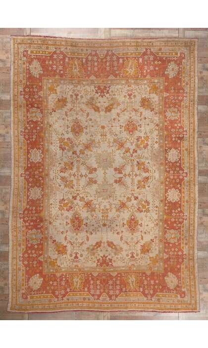 10 x 15 Antique Turkish Oushak Rug 78608