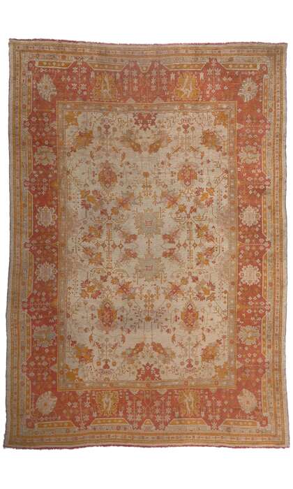 10 x 15 Antique Turkish Oushak Rug 78608