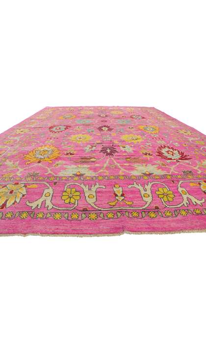 11 x 15 Pink Colorful Oushak Rug 60660