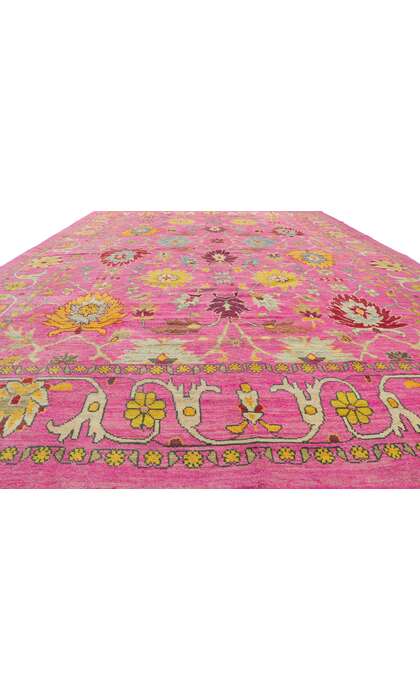 11 x 15 Pink Colorful Oushak Rug 60660