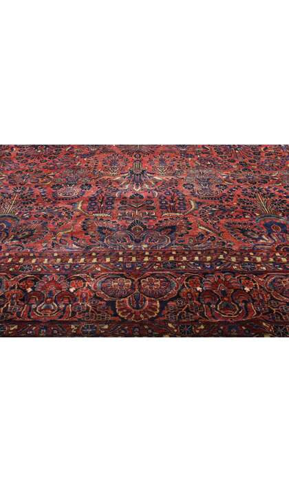 14 x 31 Antique Persian Sarouk Rug Hotel Size 74845