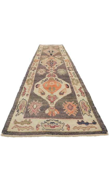 3 x 12 Earth-Tone Oushak Runner 53793