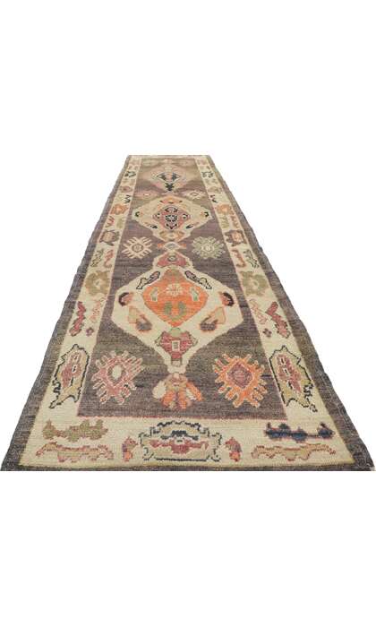 3 x 12 Earth-Tone Oushak Runner 53793