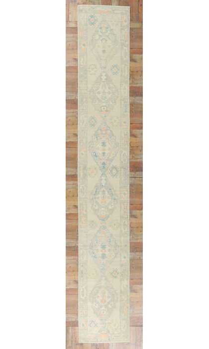 3 x 18 Modern Pastel Turkish Oushak Rug 53826
