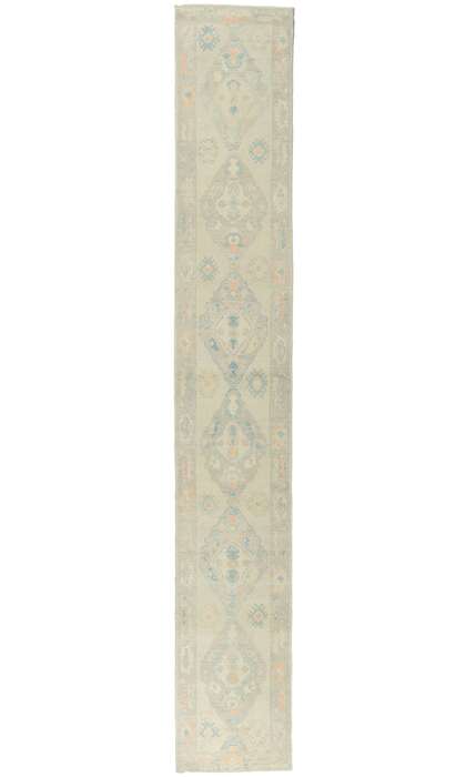 3 x 18 Modern Pastel Turkish Oushak Rug 53826